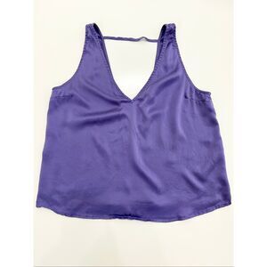 Lunya Washable Silk Sleepwear Tank Camisole S Grape Purple Lavender